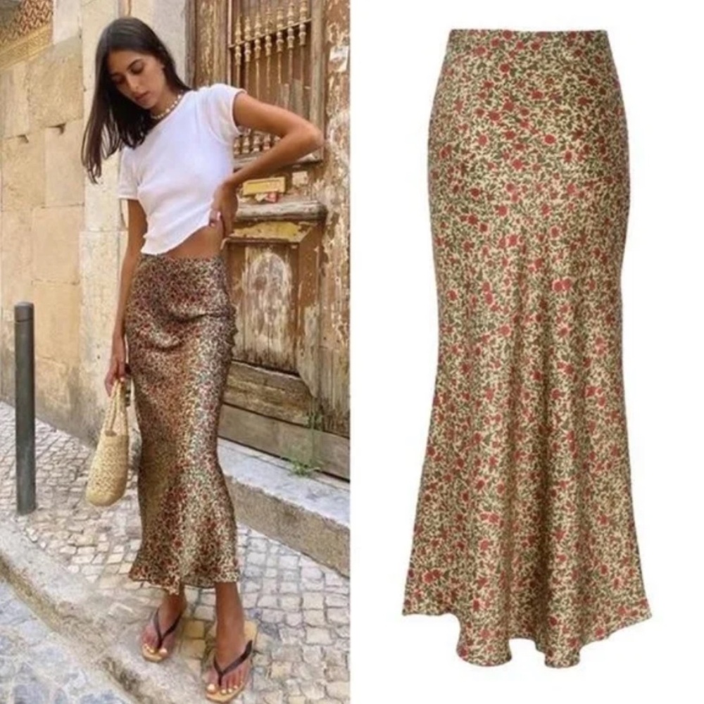 Realisation Par Floral Maxi Skirt - Red and Green